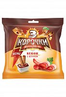 Сух. ТРИ КОРОЧКИ 60г+25мл ржан. вкус Бекон Кетчуп 1/30, Сиб. берег ПС301 Мин.заказ=10