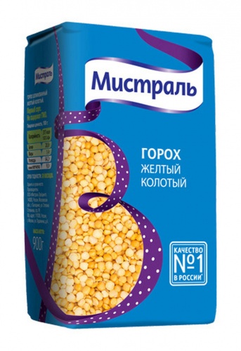 МИСТРАЛЬ горох колотый 900г 1/12, Мистраль