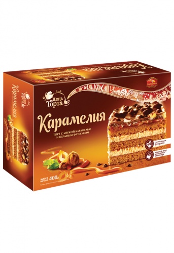 Торт КАРАМЕЛИЯ карамель/фундук 400г 1/6, Черемушки