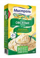 МИСТРАЛЬ хлопья овсяные Нежные 400г 1/12, Мистраль