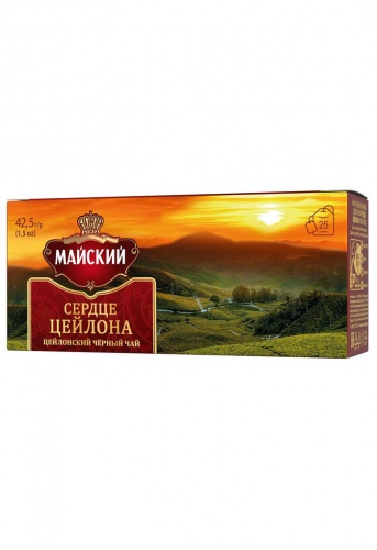 Чай МАЙСКИЙ СЕРДЦЕ ЦЕЙЛОНА пак.1,7*25 1/18, Май Мин.заказ=2