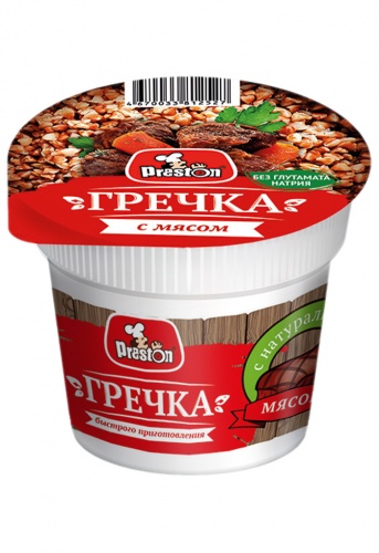 Preston Гречка с мясом б/п стакан 55г 1/20, Арикон Групп Мин.заказ=2