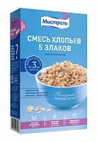 МИСТРАЛЬ хлопья смесь 5 злаков 400г 1/12, Мистраль АКЦИЯ! Мин.заказ=3