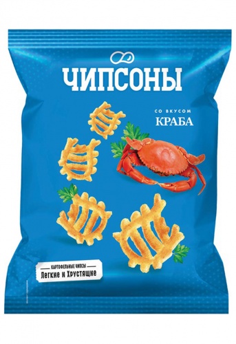 Чипсы ЧИПСОНЫ вкус Краб 40г 1/28, Яшкино БЧ118 Мин.заказ=5