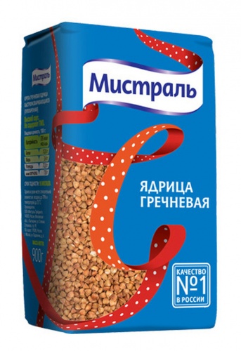 МИСТРАЛЬ гречка 900г 1/12, Мистраль