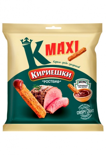 Сух. КИРИЕШКИ Макси 50г+25мл вкус Ростбиф соус Терияки 1/32, Сиб.берег РВС237 Мин.заказ=10