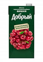 ДОБРЫЙ 2л нектар яблоко/чер.рябина/вишня 1/6, Кока-кола АКЦИЯ! Мин.заказ=3