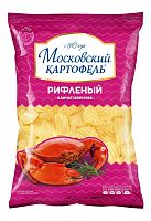 Чипсы МОСКОВСКИЙ КАРТОФЕЛЬ 120г рифл.камчатский краб 1/16 Русский Продукт  Мин.заказ=5