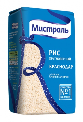 МИСТРАЛЬ рис круглый (Краснодар) 900г 1/12, Мистраль