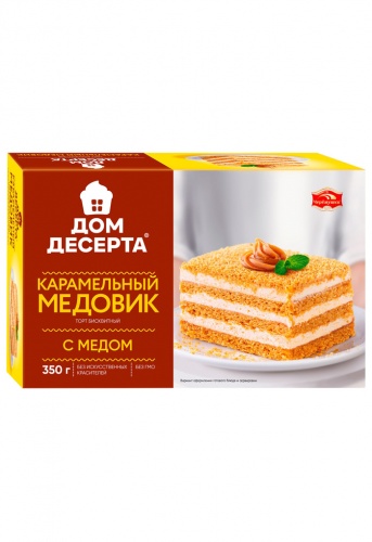 Торт КАРАМЕЛЬНЫЙ МЕДОВИК 350г 1/6, Черемушки