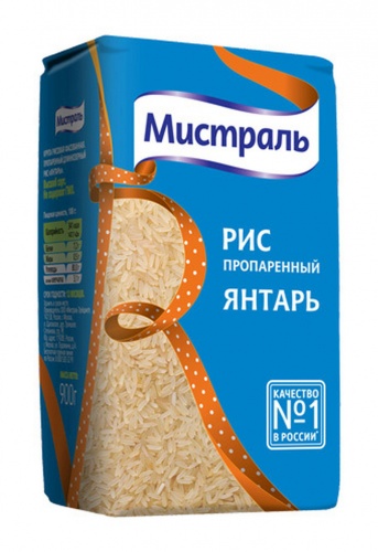 МИСТРАЛЬ рис пропар.(Янтарь) 900г 1/12 Мистраль АКЦИЯ!