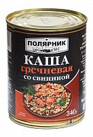 Каша ПОЛЯРНИК гречневая со свининой 340г ж/б 1/45 Мин.заказ=2