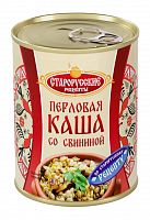 Каша перловая со свининой ГОСТ ж/б 340г 1/8, Старорусск. рецепты Мин.заказ=4