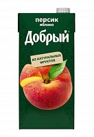 ДОБРЫЙ 2л нектар персик-яблоко 1/6, Кока-кола Мин.заказ=3